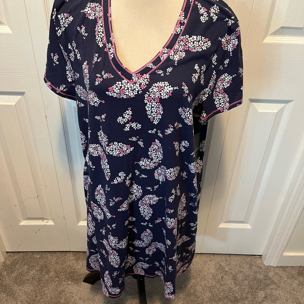 Cuddl Duds size XL Floral V-Neck night dress New with Tags